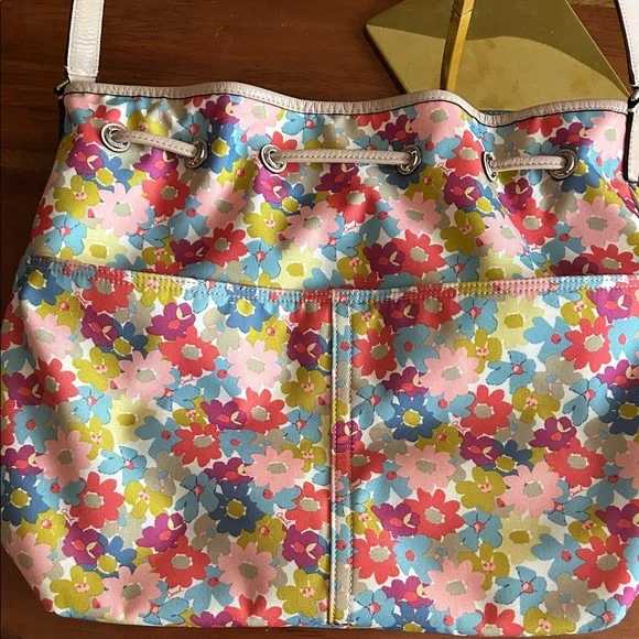 Coach 2014 Peyton Floral Drawstring Bucket Bag & Wallet in Discontinued Pattern - Picture 13 of 16